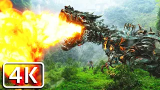 Transformers: Age of Extinction - Dinosaur Transformers (all scenes) [4K]