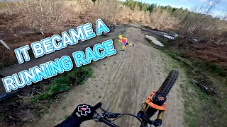 A ENDURO MTB RUNNING RACE WITH POSSIBLY THE WORST LINE EVER???