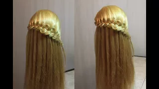 Прическа "Водопад" на каждый день | Hairstyle for long hair | Прически на 1 сентября
