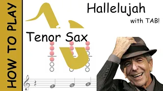 How to play Hallelujah on Tenor Saxophone | Sheet Music with Tab