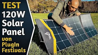 Test: Mobiles 120WP SolarPanel von Plugin Festivals für Powerstations, Camper & mobile Solaranlagen