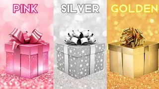 Choose Your Gift🎁✅😍 3 Gift Box Quiz Challenge🤩 PinkvsSilvervsGolden #3giftbox #PinkvsSilvervsGolden