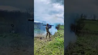 Training firings from the American Mk 153 SMAW grenade launcher are conducted by Ukrainian military