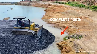 Incredible 100% Completed Of The Project Make Roads On The Deep Water By Bulldozer Kumat'su D61PX