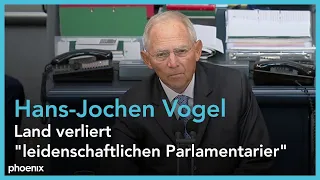 Bundestagspräsident Wolfgang Schäuble zum Tod von Hans-Joachim Vogel am 10.09.20