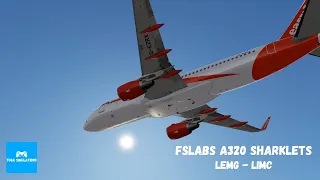 [P3Dv5] FSLABS A320 Sharklets | LEMG - LIMC | Full Flight