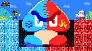 Can Mario and Luigi Beat the Ultimate Mega FIRE - ICE Goomba in New Super Mario Bros.Wii?