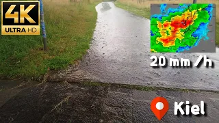 Walk in Kiel 🇩🇪 | July 2022 | 4K·60p | Thunderstorm and Heavy Rain