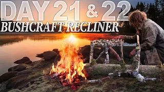 Greg Days 21 & 22 Bushcraft Recliner Chair Build | 30 Day Survival Challenge: Vancouver Island