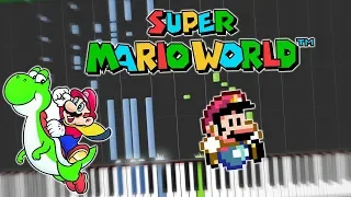 Super Mario World Athletic/Overworld Piano Tutorial Synthesia