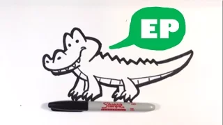 How to Draw a Cute Alligator - Easy Pictures to Draw