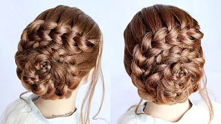 Flower UPDO Hairstyle Step By Step | Flower Bun Hairstyle