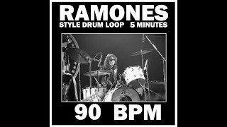 Ramones Punk Style Drum Beat Loop 90 BPM 5 Minutes Down Stokes 8th Notes