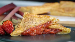 Strawberry and Rhubarb Turnovers Using Ready-Made Puff pastry