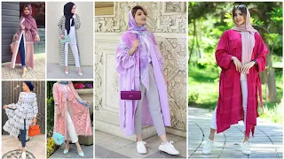 Coat model dress || coat top design || Muslim girl outfit designs || eid dress ||@Hellofashion1988