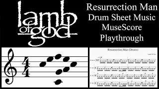 Resurrection Man Drum Sheet Music - Lamb of God (MuseScore Playthrough)