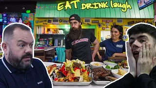 British Family React! ATTEMPTING THE HUGE EATING CHALLENGE AT THE RUDEST RESTAURANT IN AMERICA!