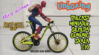 Unboxing DIECAST MINIATUR SEPEDA GUNUNG - MOUNTAIN BIKE - SKALA 1:10