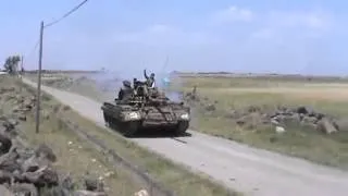 Syria FSA movement captured on a T55 Daraa region