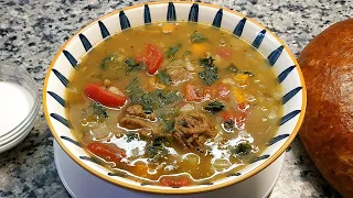 Машхурда. Машевый суп из говядины в казане 🌟 Uzbek soup with the addition of mung beans