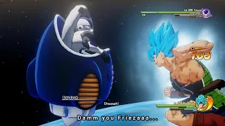 Bardock turns into Ssj blue against full power of Frieza dbz Kakarot