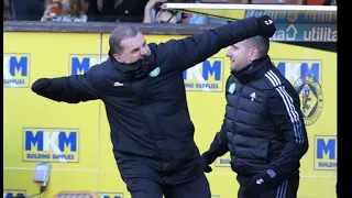 CELTIC FANS CELEBRATE WITH Ange Postecoglou AFTER BEATING DUNDEE UNITED