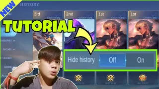 HOW TO HIDE YOUR HISTORY - QUICK TUTORIAL | MOBILE LEGENDS | BANGKAWA TV