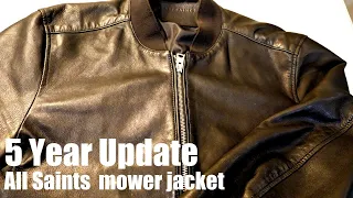 ALL SAINTS  mower leather bomber jacket