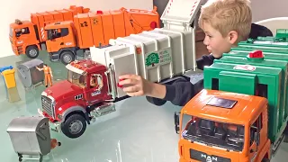 BRUDER mega GARBAGE TRUCKS! Bruder Toys Müllabfuhr LKW