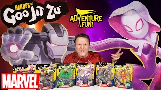 6 Marvel Heroes of Goo Jit Zu With Ghost Spider, War Machine & Spider-Man Adventure Fun Toy review!