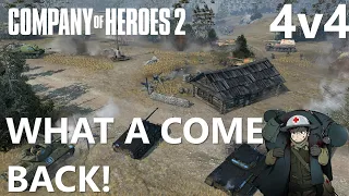 CoH2 4v4 WHAT A COMEBACK! (Company of Heroes 2)