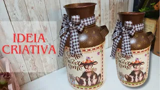 IDEIA CRIATIVA COM POTE DE VIDRO.