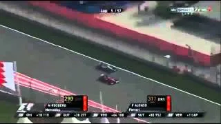 F1 Bahrain Grand Prix 2013 - Alonso overtakes Rosberg - F1 Bahrain Grand Prix  2013