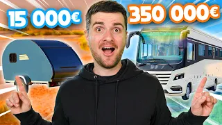 24H DANS UN CAMPING-CAR DE LUXE VS UNE CARAVANE PAS OUF