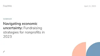 Webinar: Navigating economic uncertainty: Fundraising strategies for nonprofits in 2023