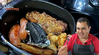 CHURRASCO na AIRFRYER com CARVÃO | CHURRASCO de APARTAMENTO