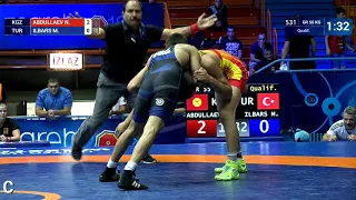 Qual. GR - 55 kg: N. ABDULLAEV (KGZ) v. M. ILBARS (TUR)