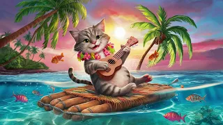 【Relaxing Ukulele】Hawaiian Sea  #cat #relax #ukulele #music