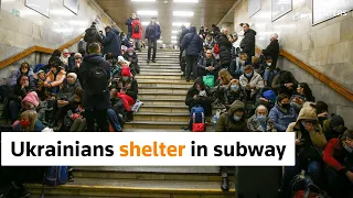 Ukraine: People shelter in subway, expecting air strikes