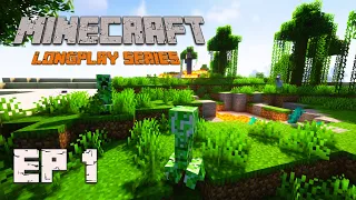 Minecraft Survival Longplay | Episode 1 -collecting resource, Starter base (No commentary)
