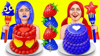 Red Food vs Blue Food Challenge | Eating One Color Sweets by RATATA POWER