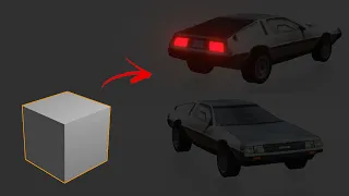 Blender: PS1 Style Low Poly/Resolution Delorean Timelapse