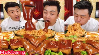 Xiaofeng Eating Delicious Mouth Watering Food​​ | Yummy Pig skin, Pork Belly, Sliced Noodle, Egg #44