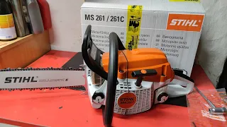 Stihl MS 261 Unboxing / First start / első indítás bemutatás / review