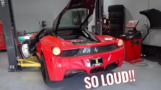 Ferrari 458 Straight Pipe Exhaust Install!