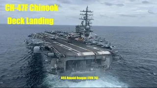 U.S. Army CH-47F Chinook Conducts Landings on USS Ronald Reagan CVN 76