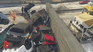 Gta v Train ramp vs traffic Part 3 - compilation