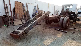 How to Extend the Length of A Truck Chassis by Cutting in the Back  Truck Chassis Restoration 