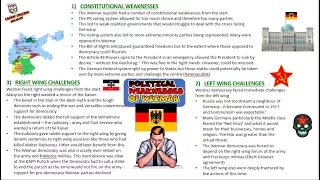 Political Weaknesses of the Weimar Republic 1919-23