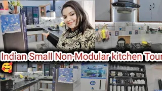 Indian Small Non Modular Kitchen Tour ..My organized small kitchen tour🥰❤